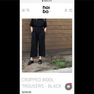 Italian wool wide leg cropped pants